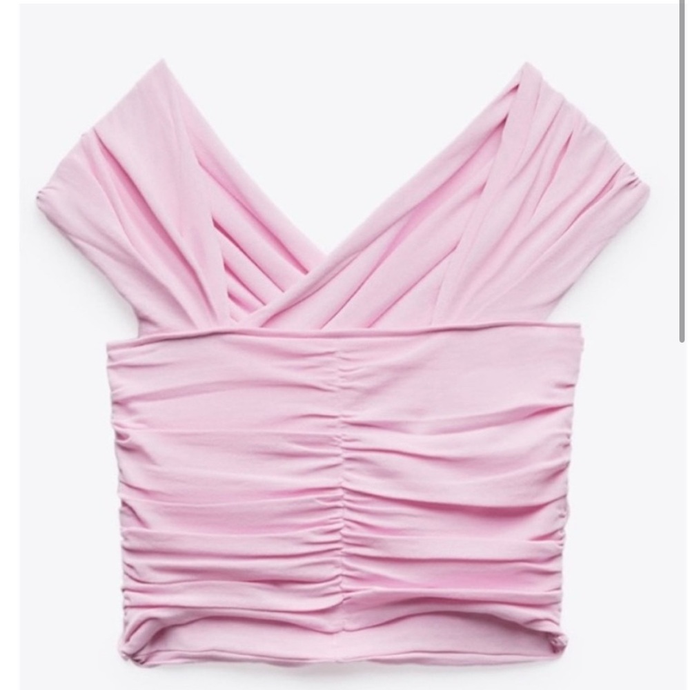 Zara Light Pink Multiway Draped Wrap Top